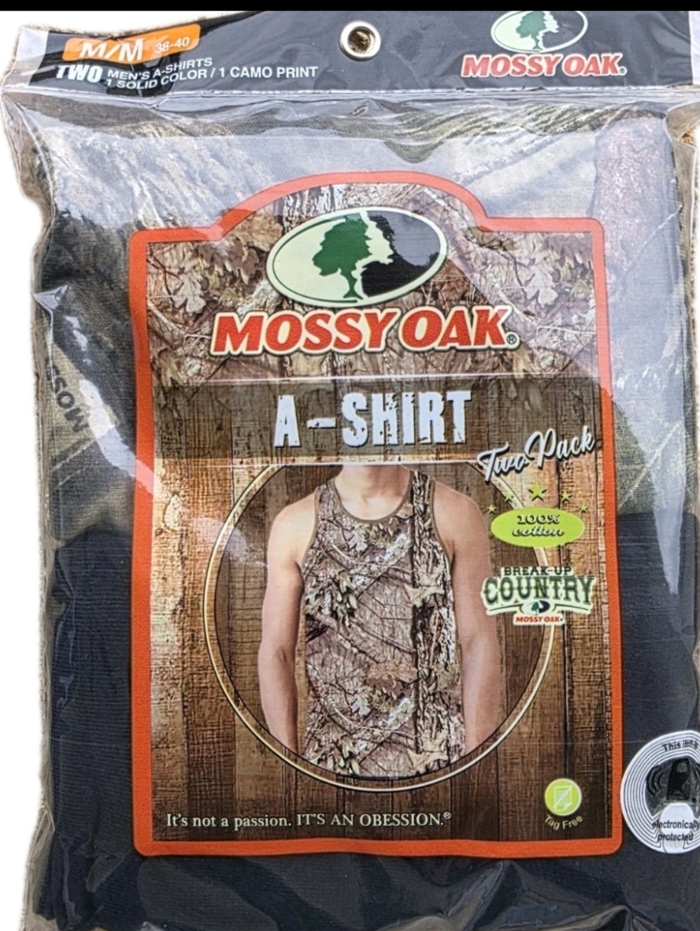Mossy Oak Mens A Shirt Tank Tops Size Medium Black Cotton Camouflage NWT Hiking
